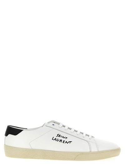 Shop Saint Laurent Court Sl/06 Sneakers In White/black