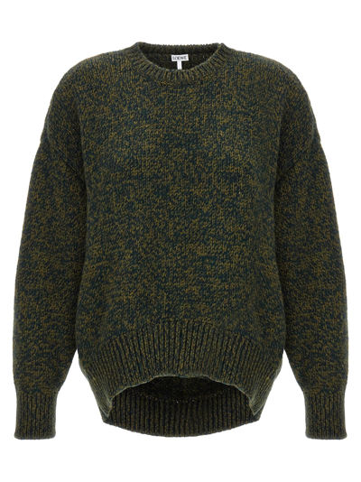 Shop Loewe Double Neck Sweater In Green