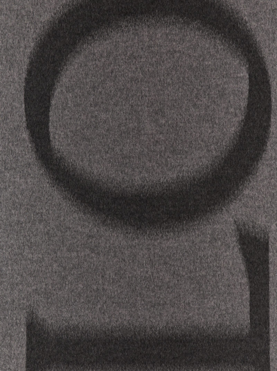 Shop Loewe Logo Scarf In Gray