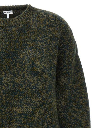 Shop Loewe Double Neck Sweater In Green
