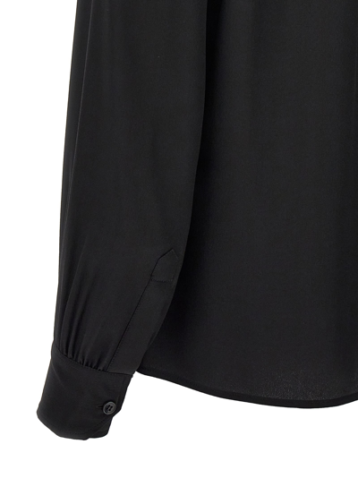 Shop Saint Laurent Lavalliere Silk Shirt In Black