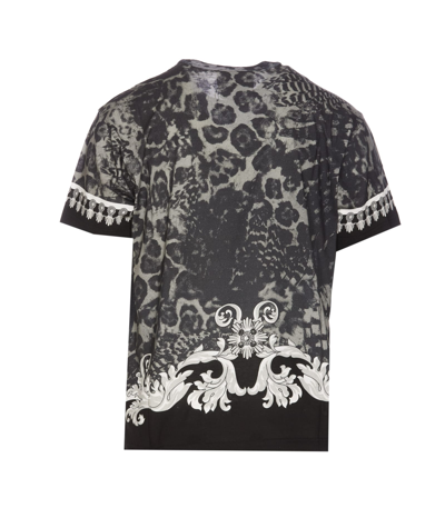 Shop Versace Jeans Couture Baroque Animalier T-shirt In Black