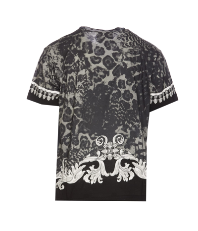 Versace Jeans Couture Graphic Animal Print Crew Neck T-shirt In Black