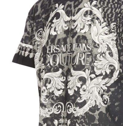 Versace Jeans Couture Graphic Animal Print Crew Neck T-shirt In Black