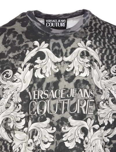 Shop Versace Jeans Couture Baroque Animalier T-shirt In Black