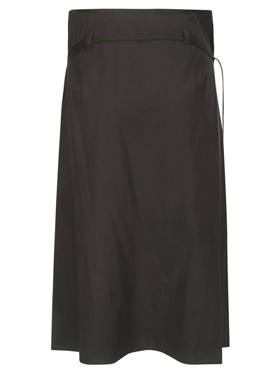 Shop Lemaire Asymmetrical Tied Skirt In Midnight Indigo