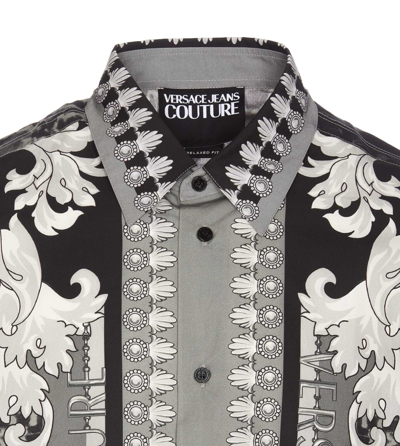 Shop Versace Jeans Couture Pop Animal Baroque Shirt In Black