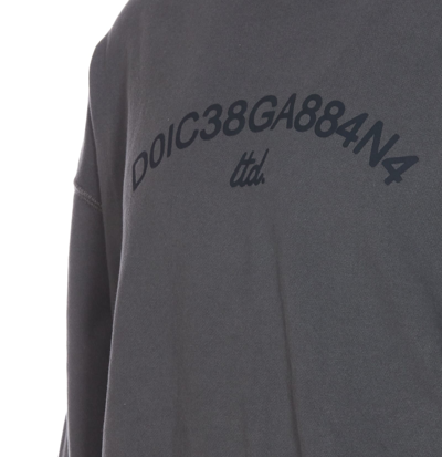 Shop Dolce & Gabbana Logo Hoodie In Grey