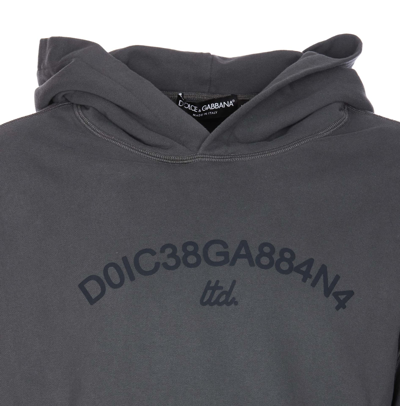 Shop Dolce & Gabbana Logo Hoodie In Grey