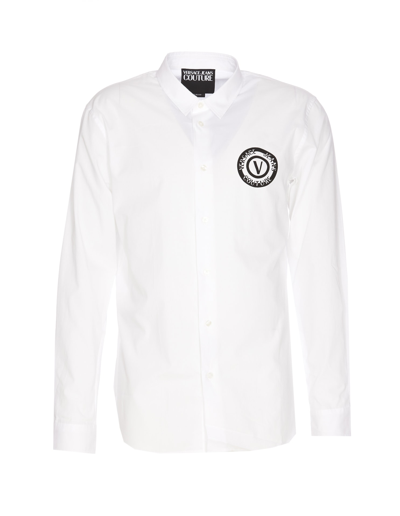 Shop Versace Jeans Couture V-emblem Season Shirt In White