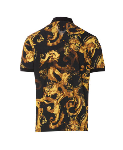 Shop Versace Jeans Couture Polo Couture Print In Black
