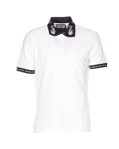 Shop Versace Jeans Couture Watercolor Collar Polo In White