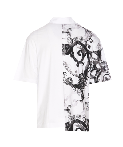 Shop Versace Jeans Couture Watercolor Couture Polo In White