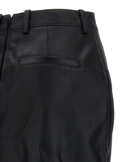 Shop Saint Laurent Shiny Gabardine Skirt In Black