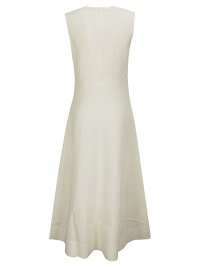 Shop Totême Fluid V-neck Dress In Off White