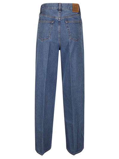 Shop Totême Wide Leg Denim In Vibrant Blue