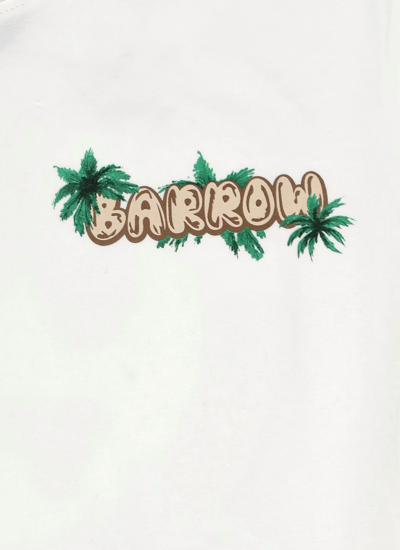 Shop Barrow Cotton T-shirt With Logo In White