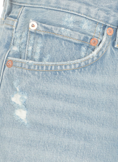 Agolde Ridley Vintage High Rise Shorts In Light Blue