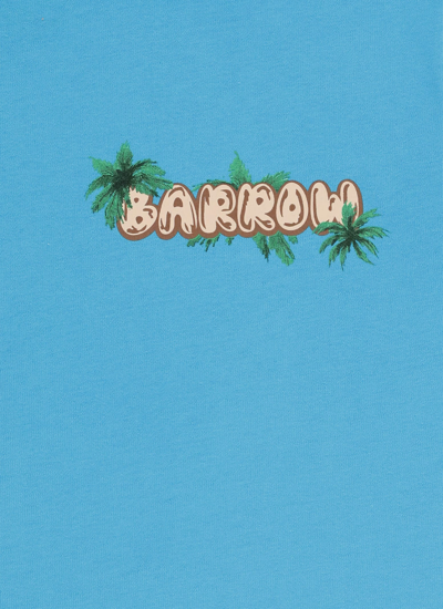 Shop Barrow Cotton T-shirt With Logo In Light Blue
