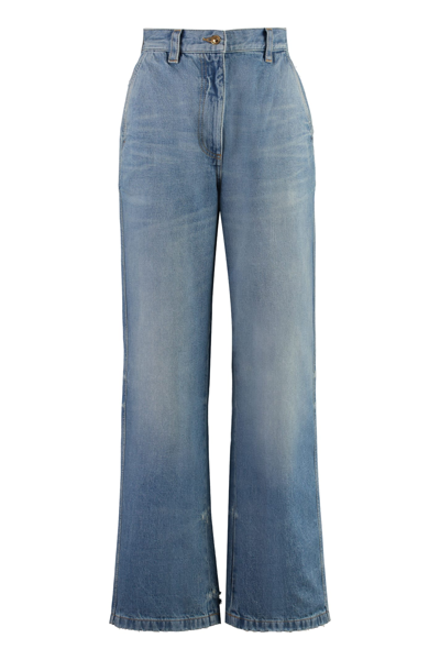 Shop Palm Angels Wide-leg Jeans In Denim