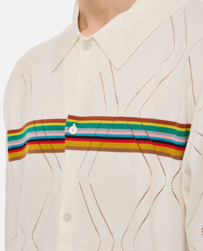 Shop Paul Smith Knitted Ss Shirt In White
