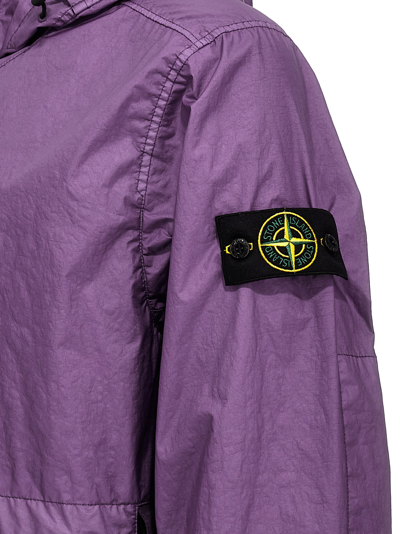 Shop Stone Island Membrana 3l Tc Bomber Jacket In Purple