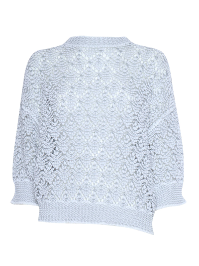 Shop Peserico Silver Tricot Sweater