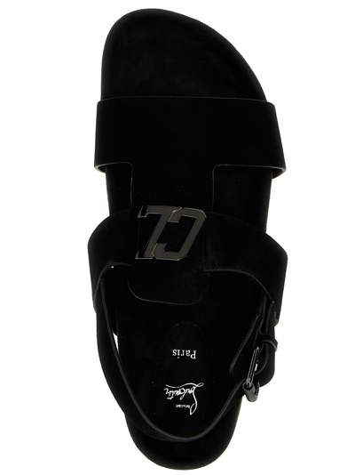 Shop Christian Louboutin Varsibuckle Midi Sandals In Black