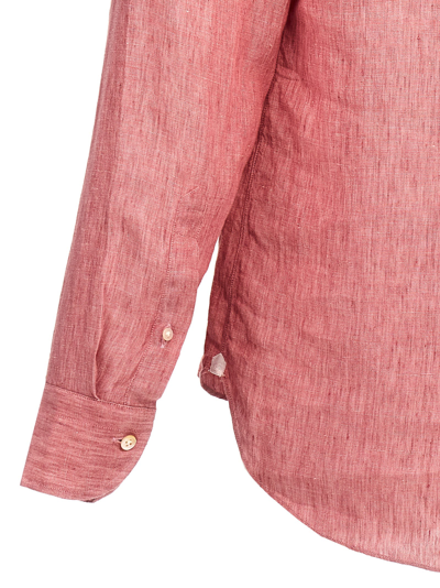 Shop Borriello Napoli Linen Shirt In Pink