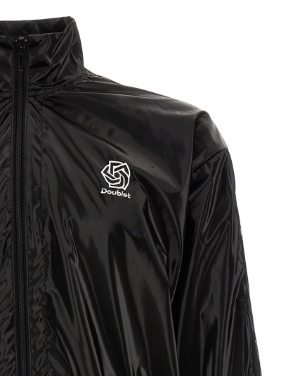 Shop Doublet Laminate Track Jacket In White/black