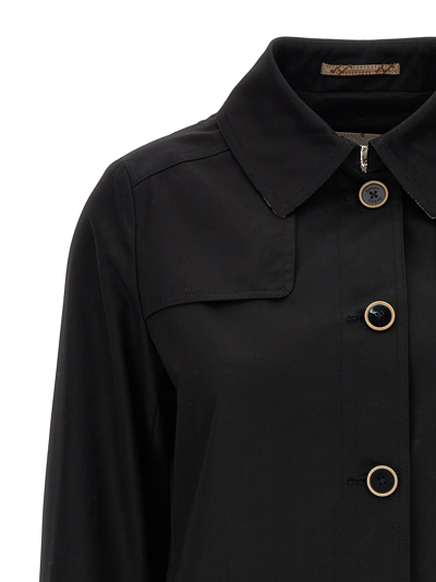 Shop Herno Short Trench Coat In Black