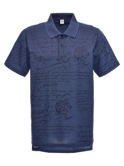 Shop Berluti Scritto Polo Shirt In Blue