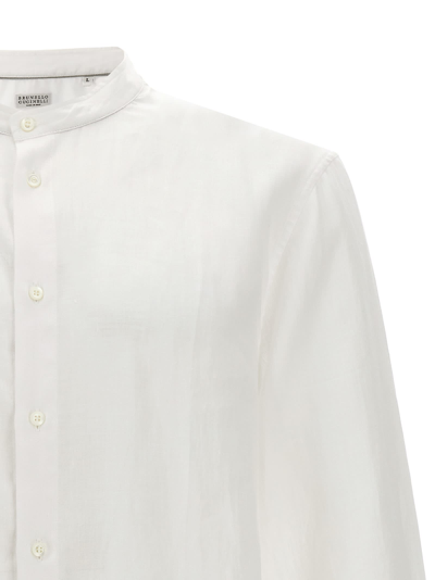 Shop Brunello Cucinelli Korean Shirt In White