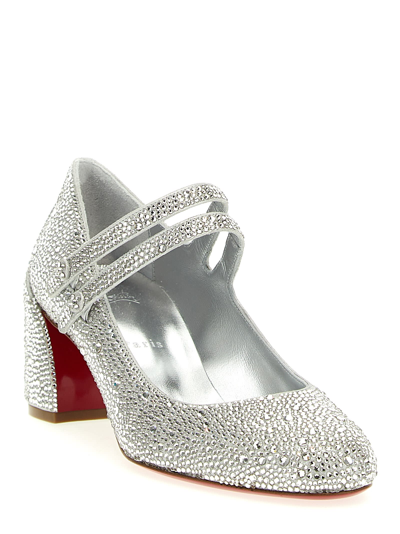 Shop Christian Louboutin Miss Jane Strass Pumps In Silver