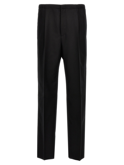 Shop Fendi Cool Wool Pants In Black