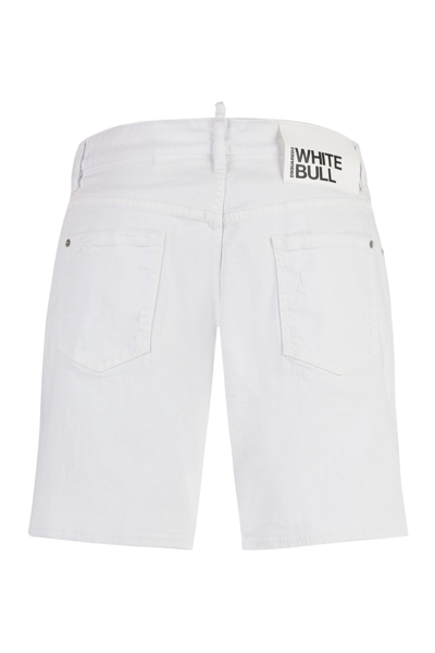 Shop Dsquared2 Cotton Bermuda Shorts In White