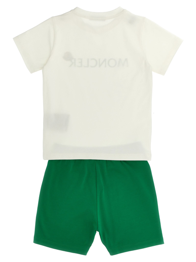 Shop Moncler Logo Print T-shirt + Shorts Set In Green