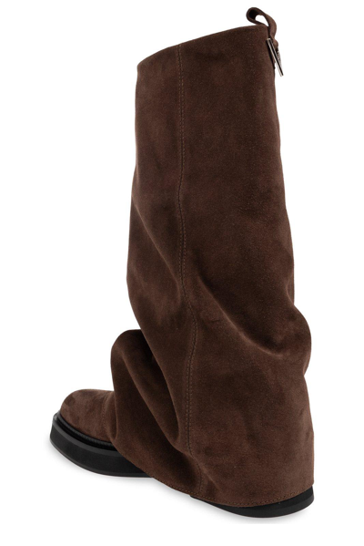 Shop Attico Robin Square Toe Boots In Brown