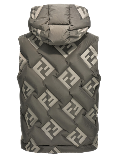 Shop Fendi Ff Vest In Gray