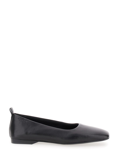 Shop Vagabond Delia Black Ballet Flats With Squared Toe In Leather Woman