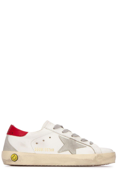 Shop Golden Goose Super Star Low-top Sneakers In White/red