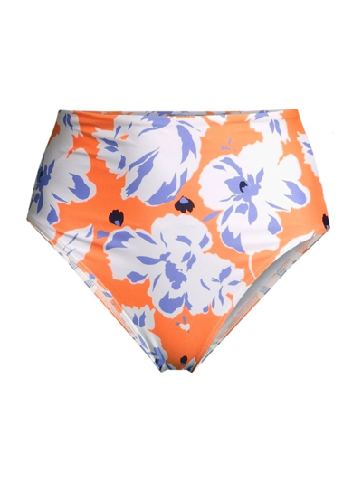 Shop Tanya Taylor Women's Kaia High-waisted Bikini Bottom In Electric Peach