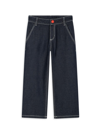 Shop Kenzo Little Boy's & Boy's Straight-leg Denim Pants In Denim Brut