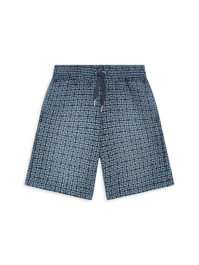Shop Givenchy Little Boy's & Boy's Fleece Cotton Bermuda Shorts In Denim