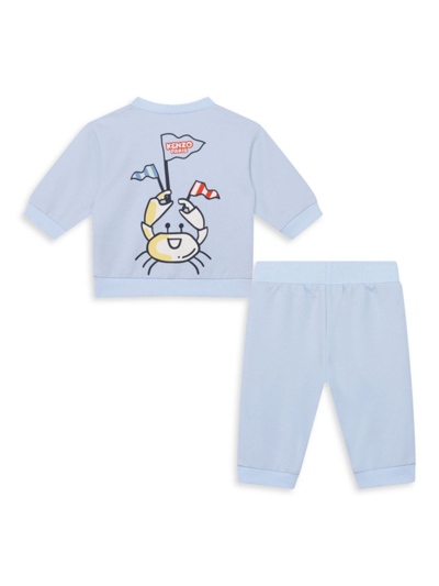 Shop Kenzo Baby Boy's 2-piece Sweatshirt & Joggers Set In Pale Blue