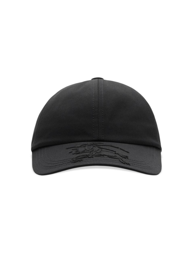 Shop Burberry Men's Ekd Check-lined Baseball Cap In Black