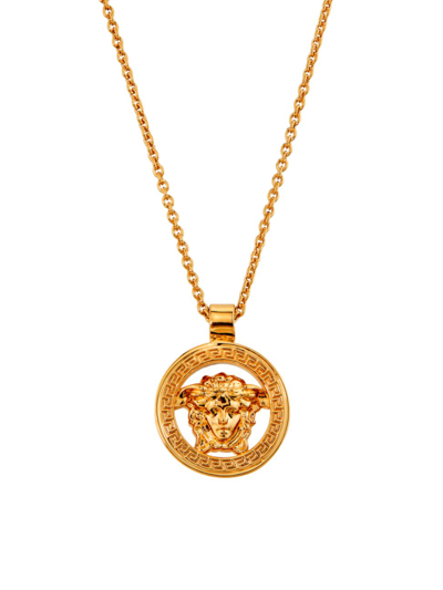 Shop Versace Women's Silvertone Medusa Pendant Necklace In  Gold