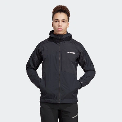 Shop Adidas Originals Men's Adidas Terrex Xperior Hybrid Rain Jacket In Black