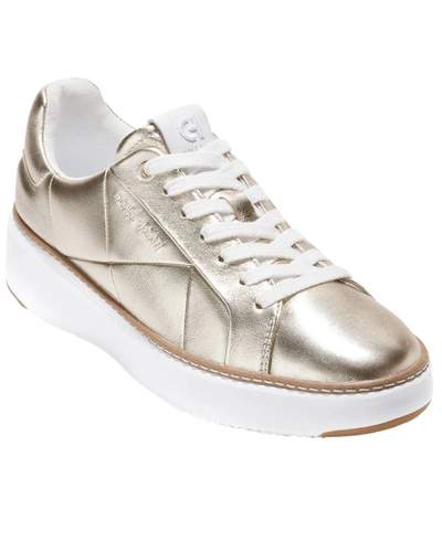 Shop Cole Haan Gp Topspin Leather Sneaker In Silver