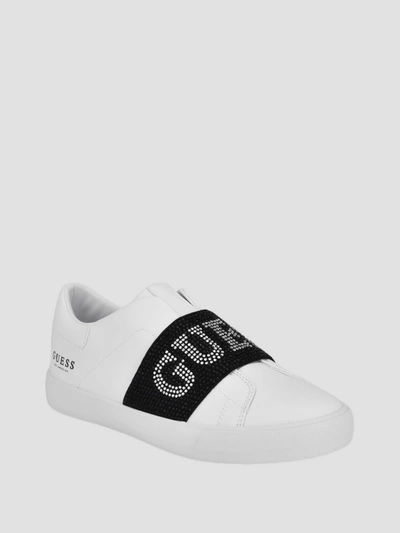 Shop Guess Factory Mesha Slip-on Sneakers In White